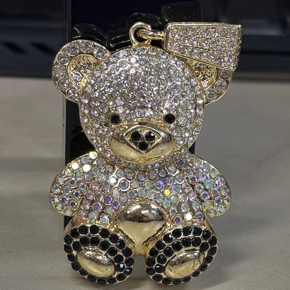 Sparkling Crystal Teddy Bear Pendent NEW